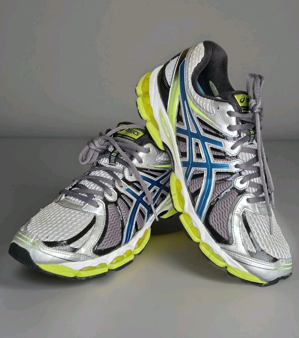 ASICS Shoes GEL-NIMBUS 15 Mens Sz 10.5 Gray Running Athletic Sneaker T3B0N